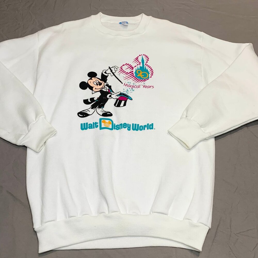 Vtg 1991 Disney 20 Magical Years Mickey Mouse Crewneck Sweatshirt XL 90s US Made